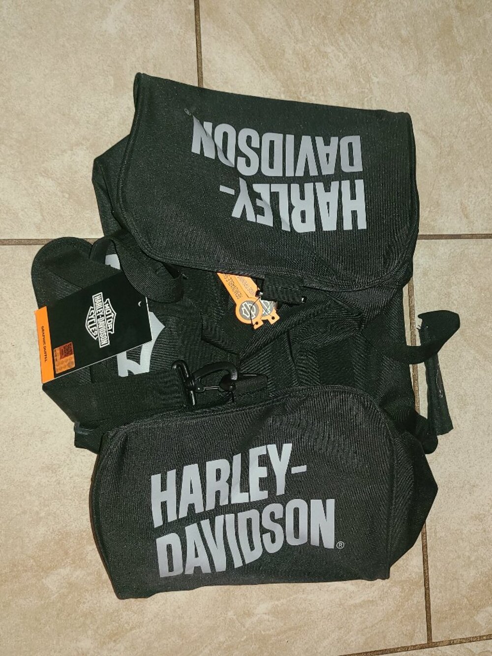 Harley-Davidson Bar & Shield Logo Zipper Rugged Graphic Duffel Bag - Black NWT